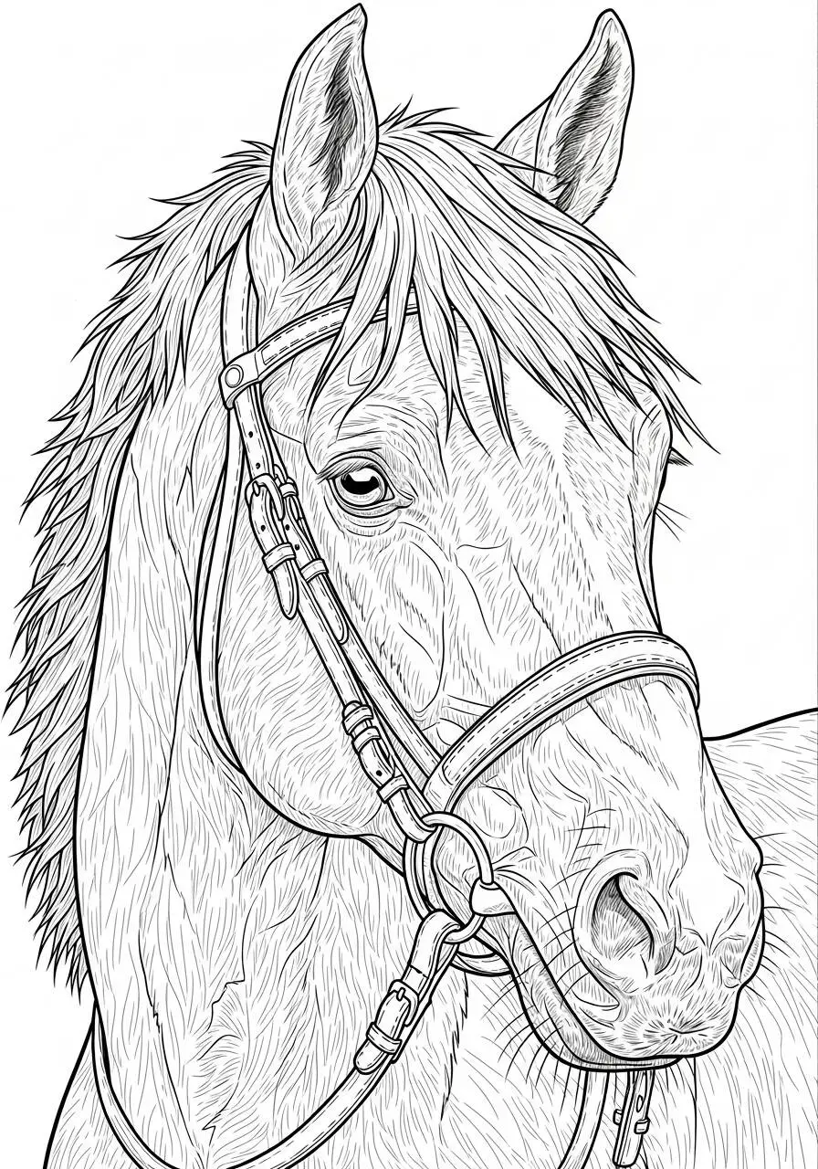 Coloriage cheval majestueux