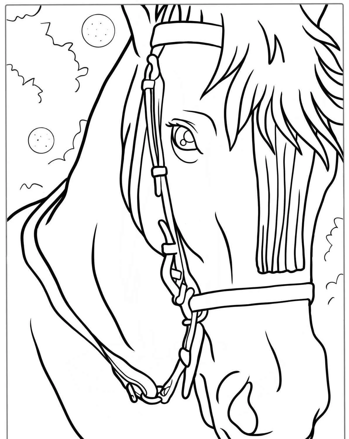 Coloriage de cheval élégant