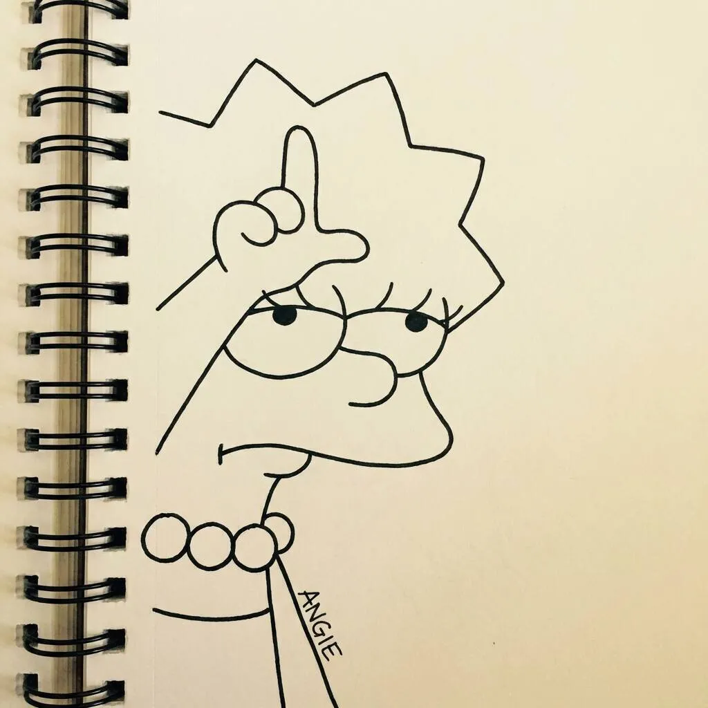Idea de dibujo fácil para dibujar por Lisa Simpson