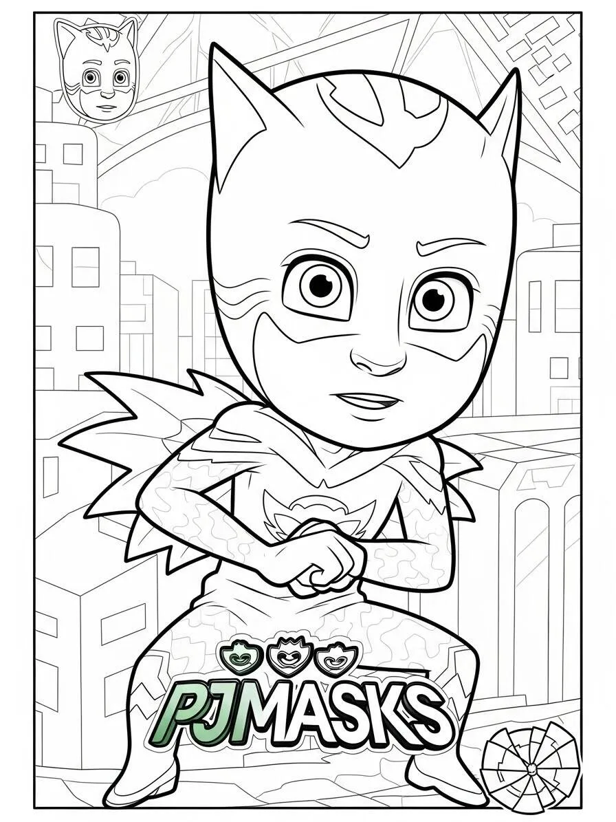 PJ Masks Catboy Ready for Action Coloring Page