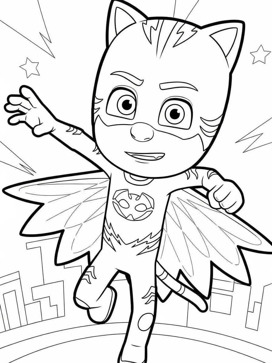 PJ Masks Catboy with Wings Coloring Page