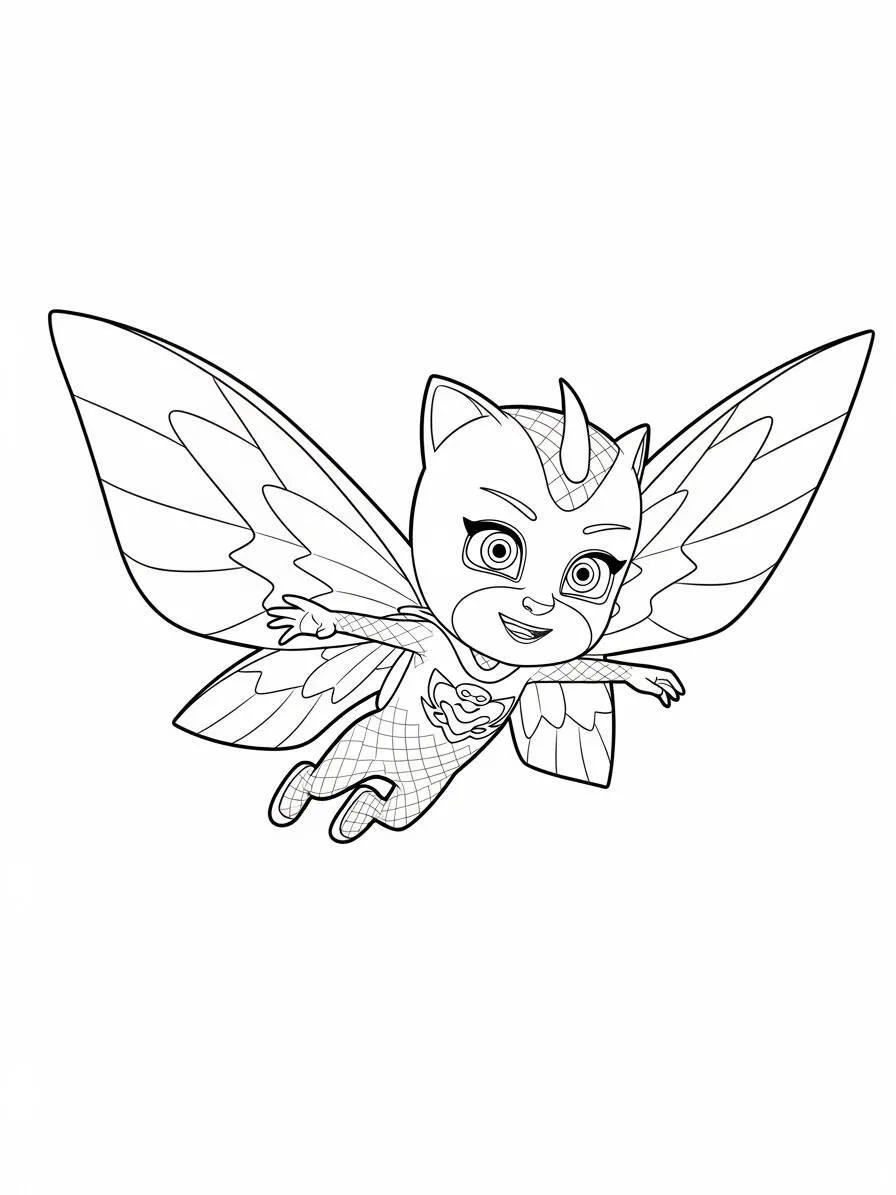 PJ Masks Luna Girl Flying Coloring Page