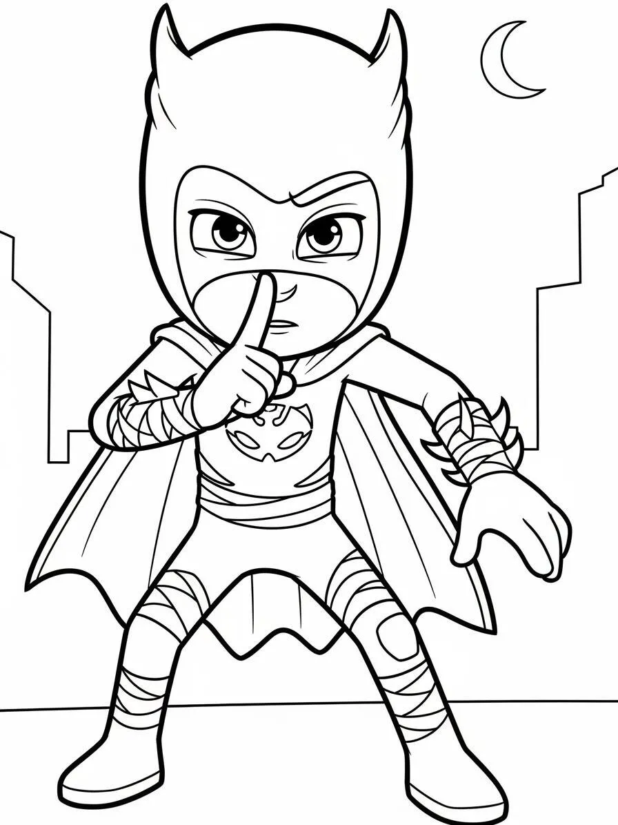 PJ Masks Owlette in Action Coloring Page