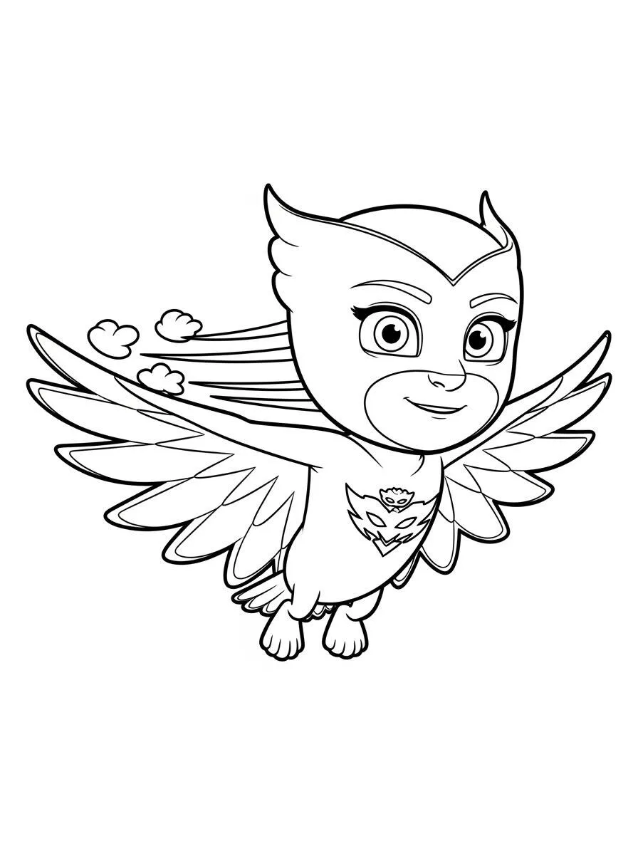 PJ Masks Owlette Flying Coloring Page