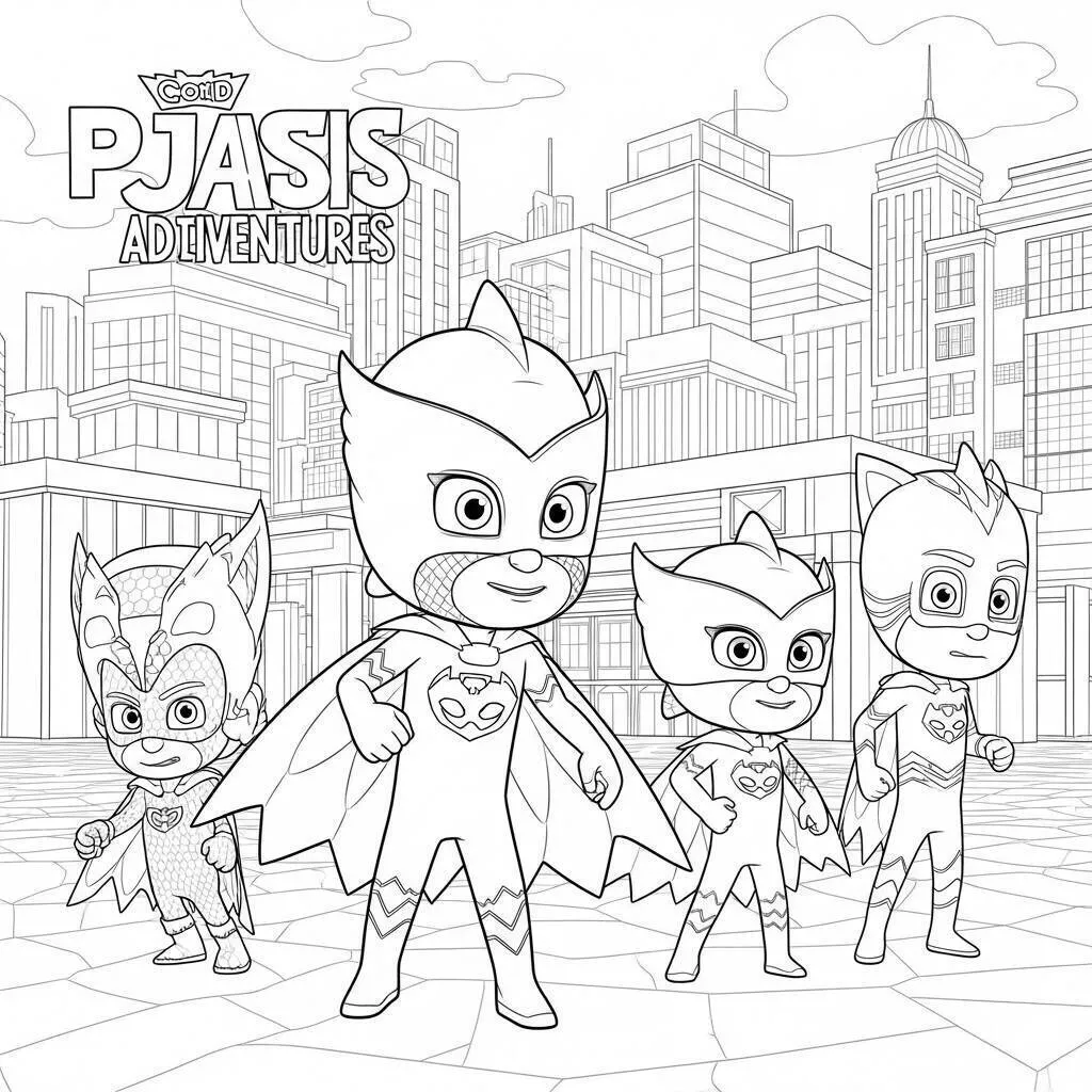 PJ Masks Adventures Coloring Page