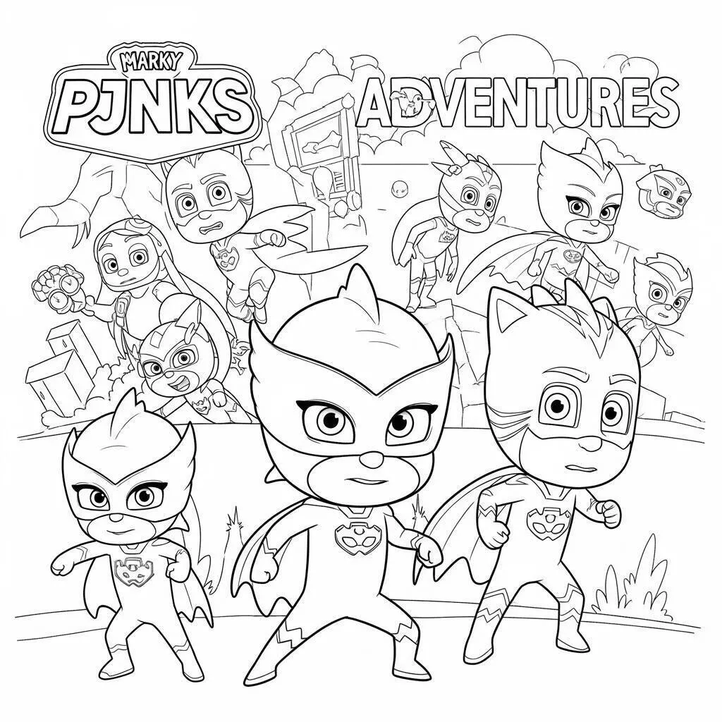 PJ Masks Adventures Coloring Page