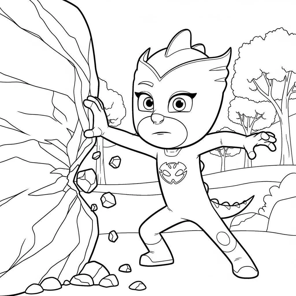 PJ Masks Gekko Using Force Coloring Page