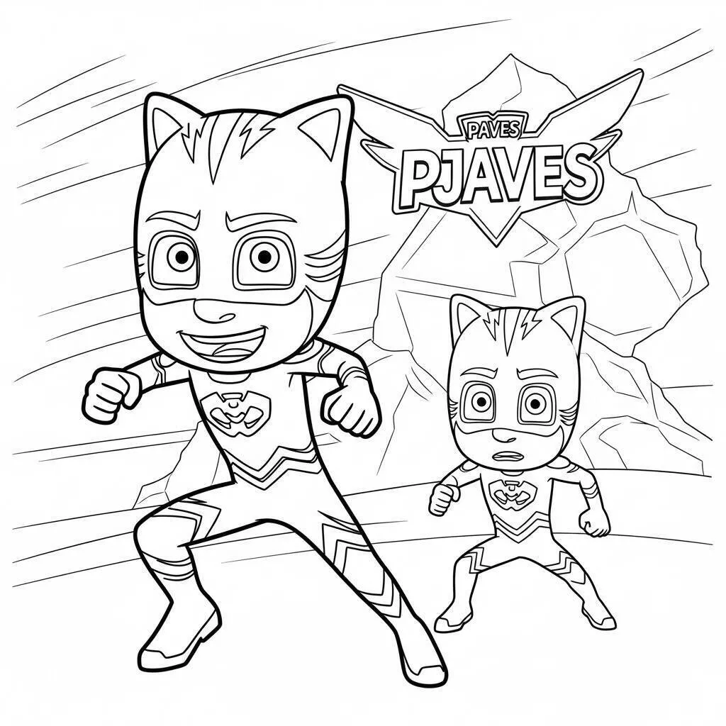 PJ Masks Catboy in Action Coloring Page