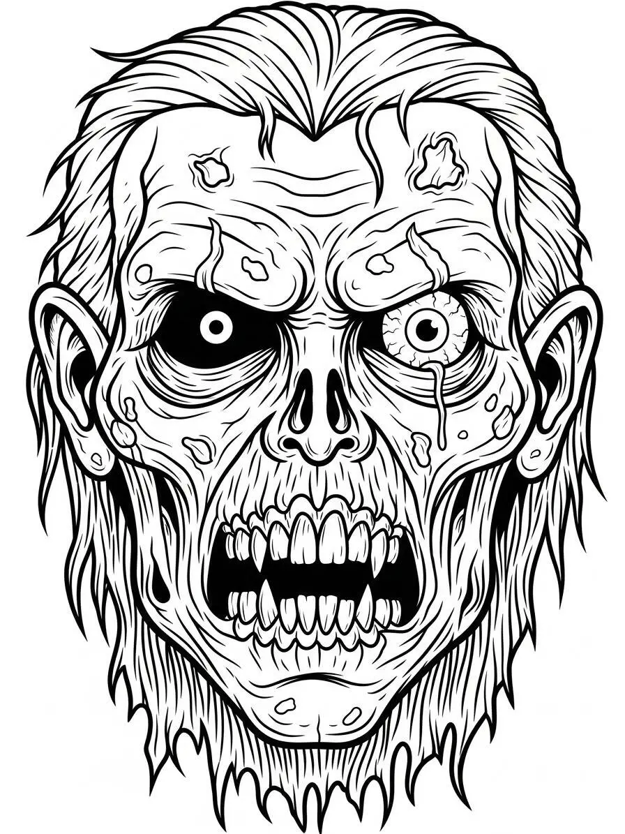 Dibujo para colorear de zombies aterradores