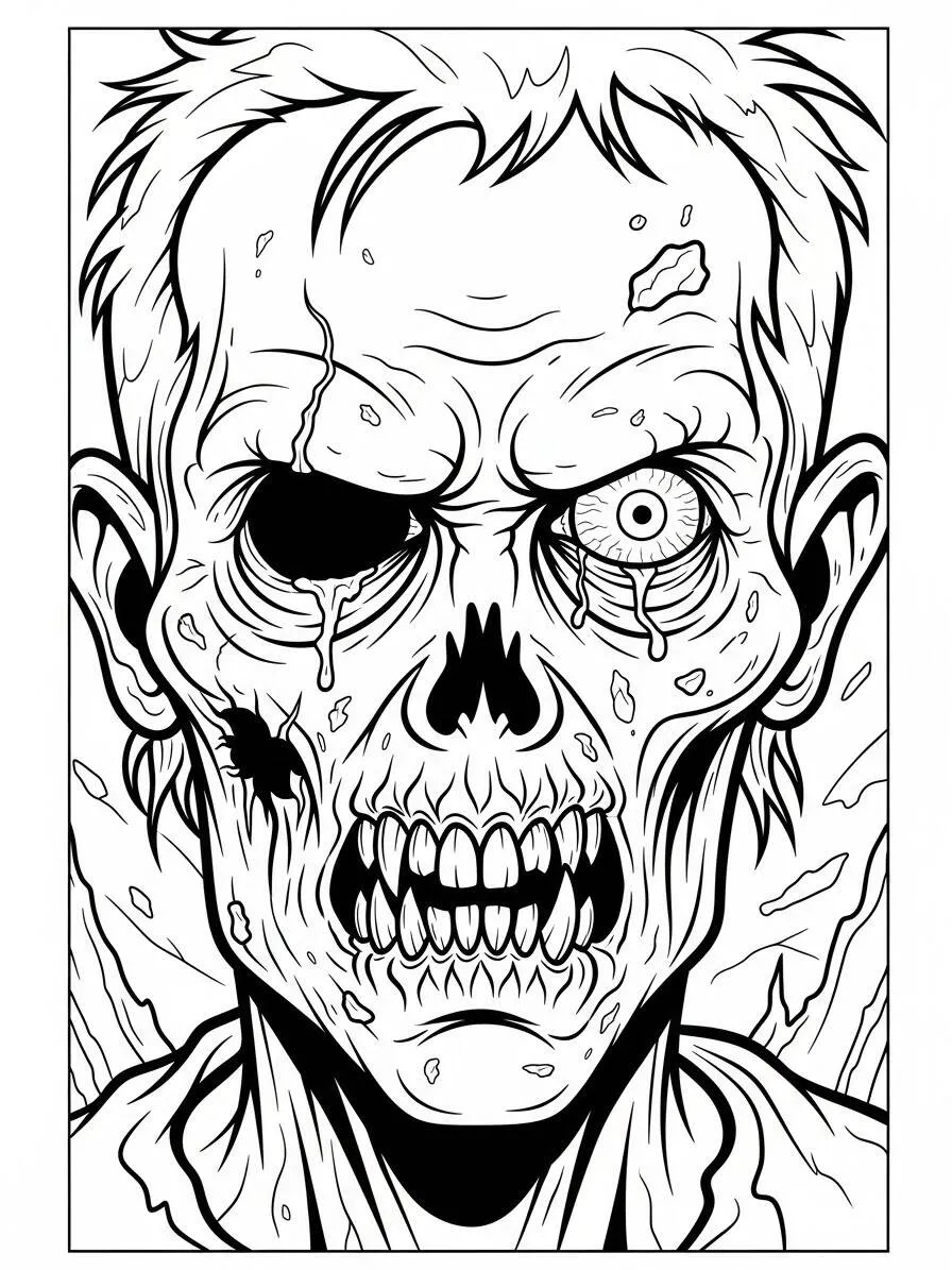 Coloriage zombie effrayant