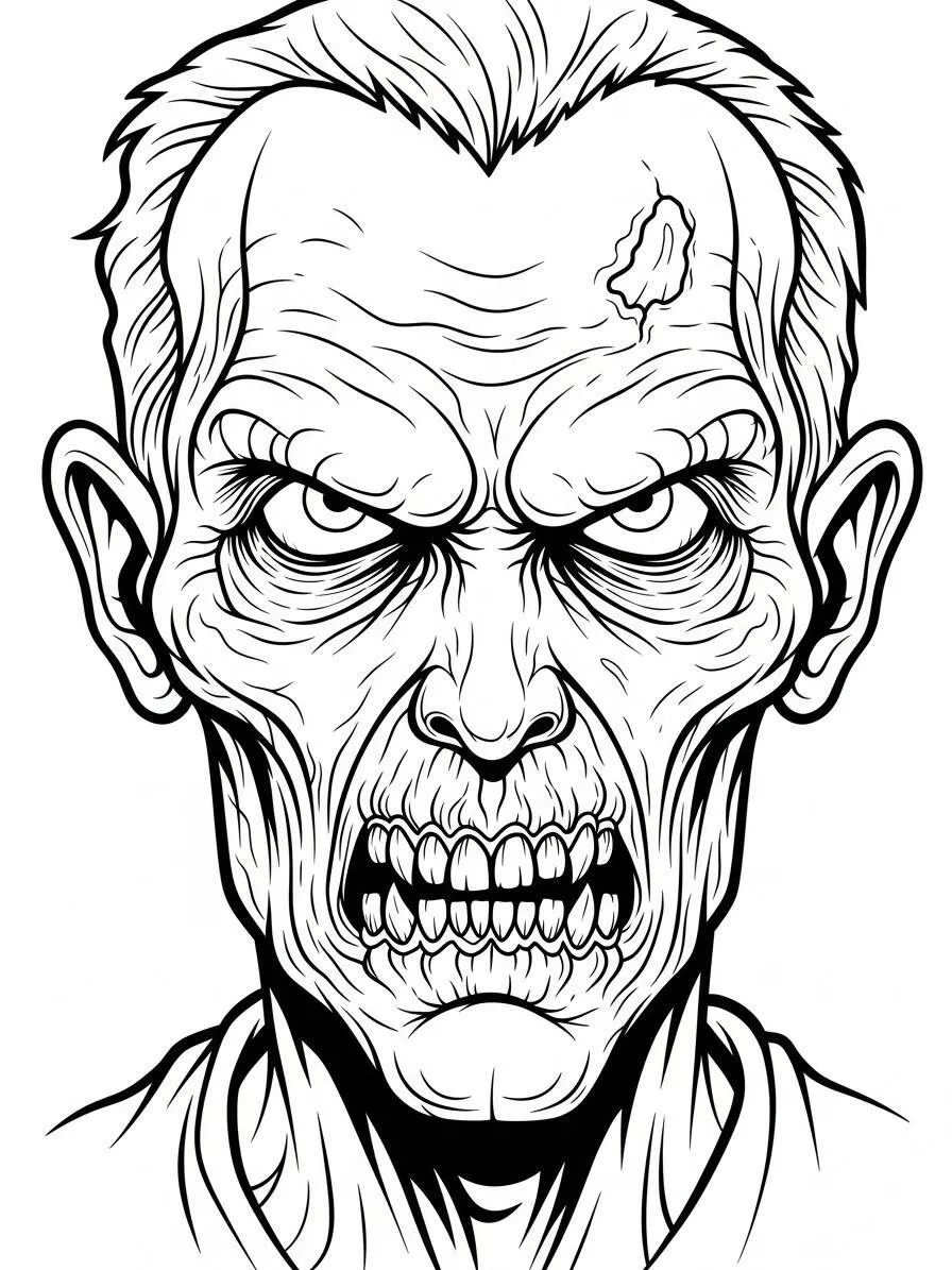 Dibujo para colorear de zombies aterradores