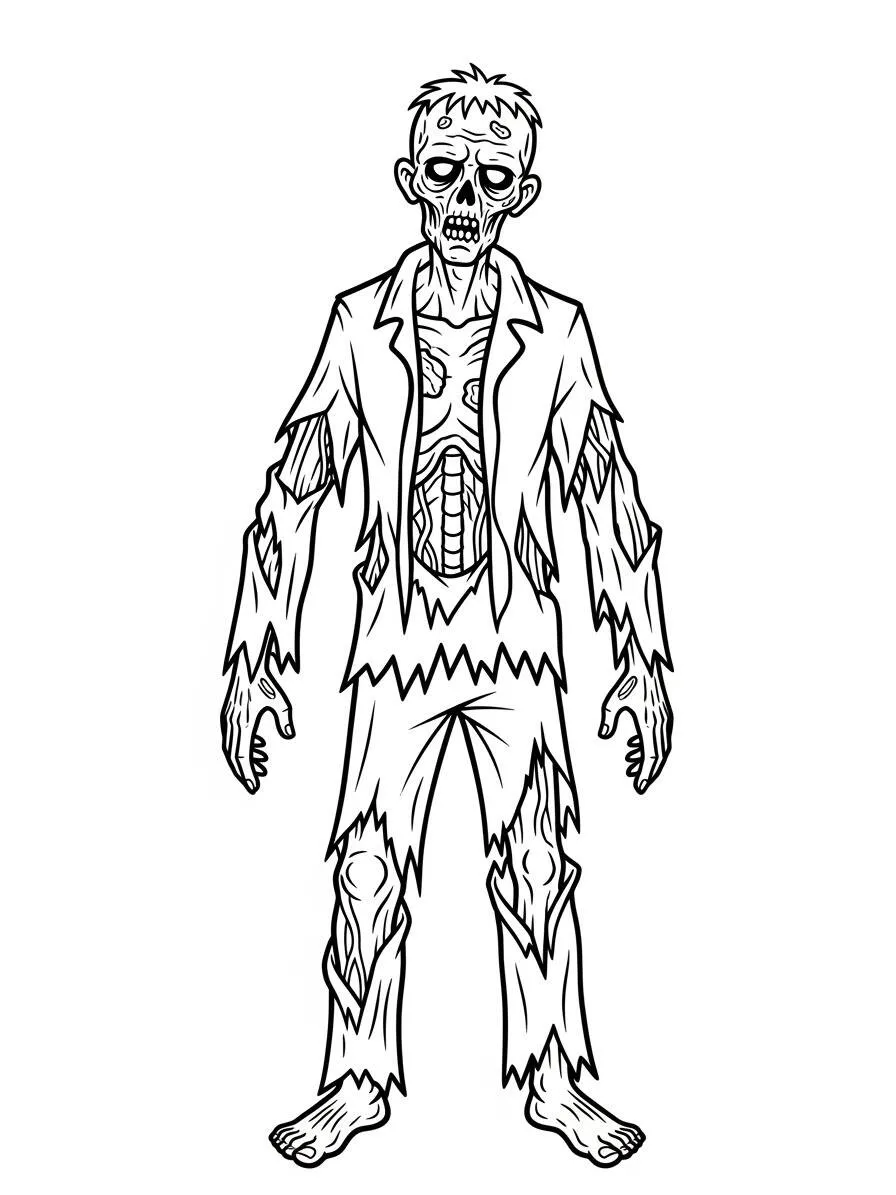 Dibujo para colorear de zombies aterradores