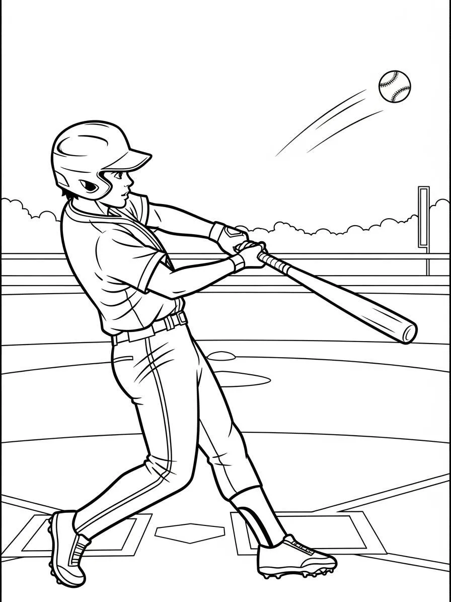 Esqueleto De Béisbol Página Para Colorear