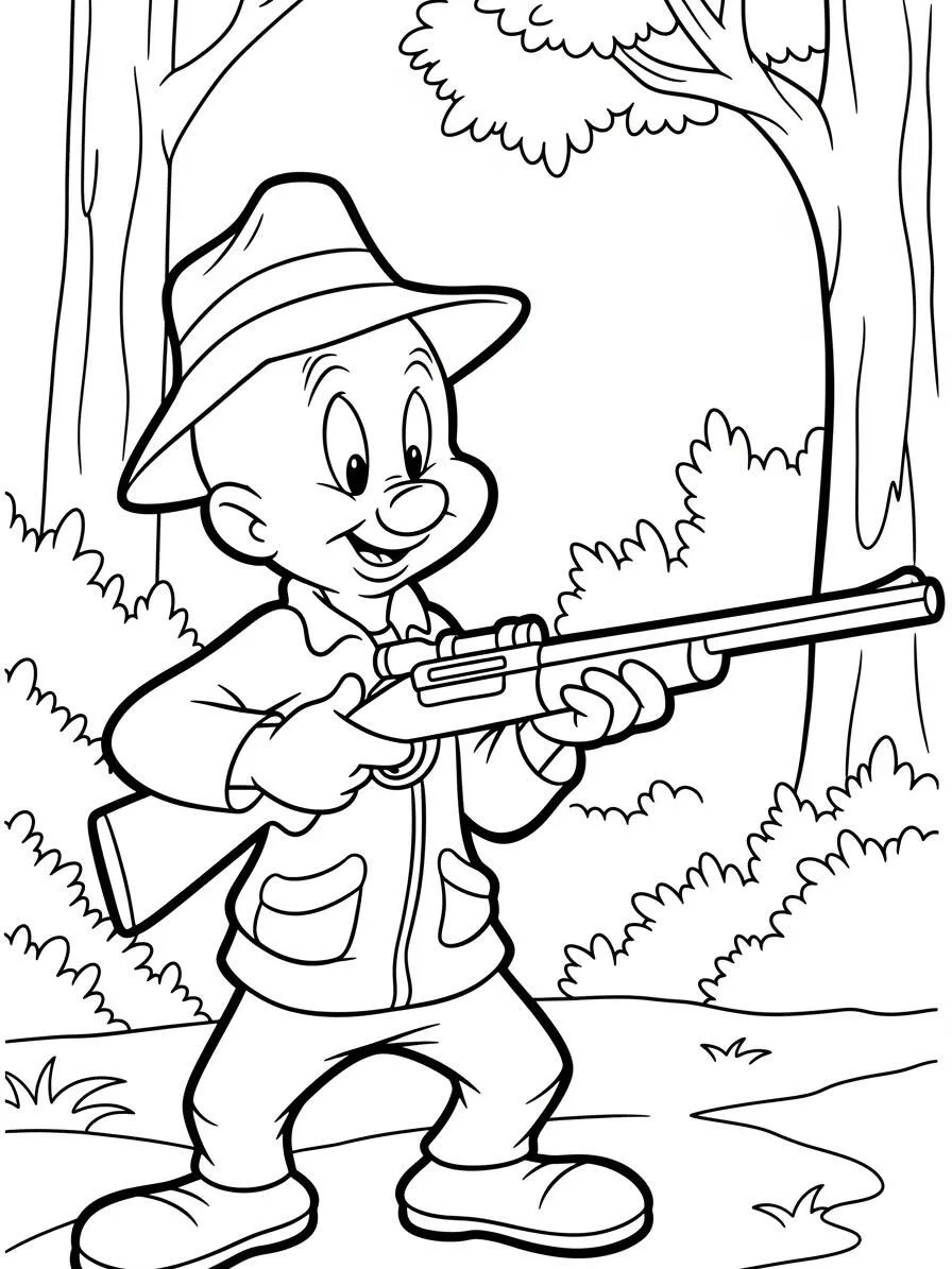 Dibujo de looney tunes Elmer Fudd para colorear
