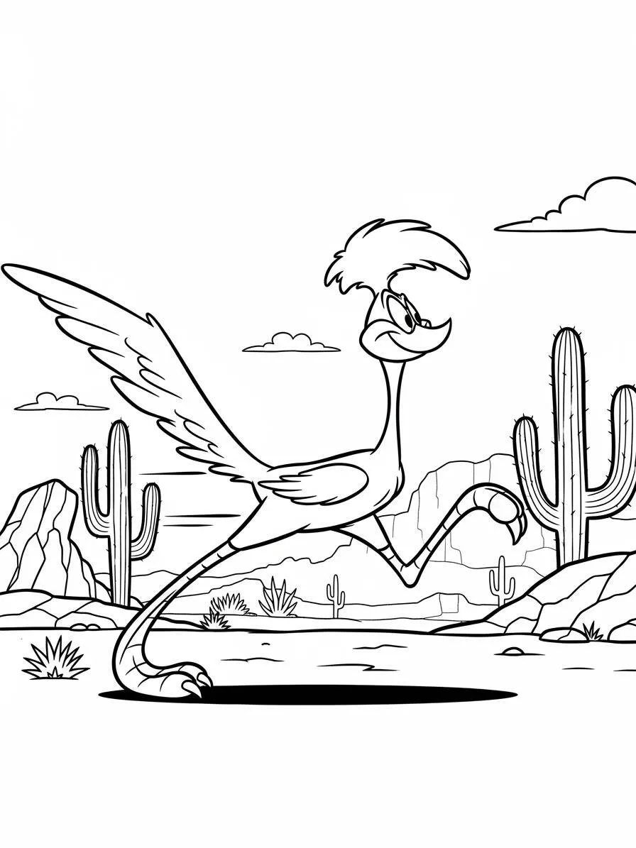 Dibujo para colorear del correcaminos de looney tunes