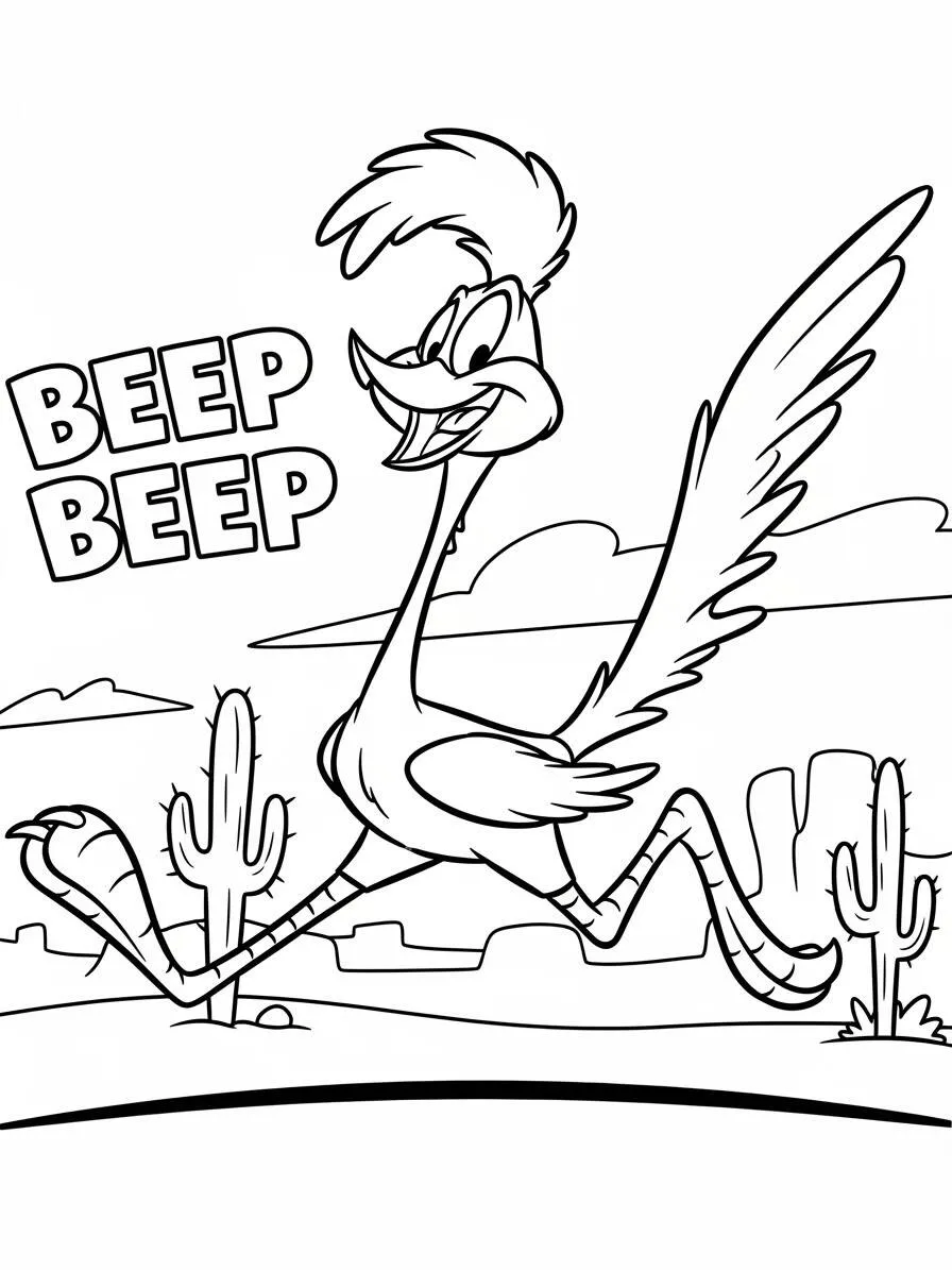 Desenho de Looney Tunes Papa Léguas para Colorir