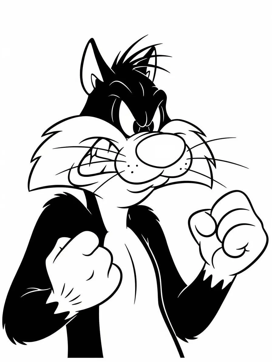 Desenho de Looney Tunes Frajola para Colorir