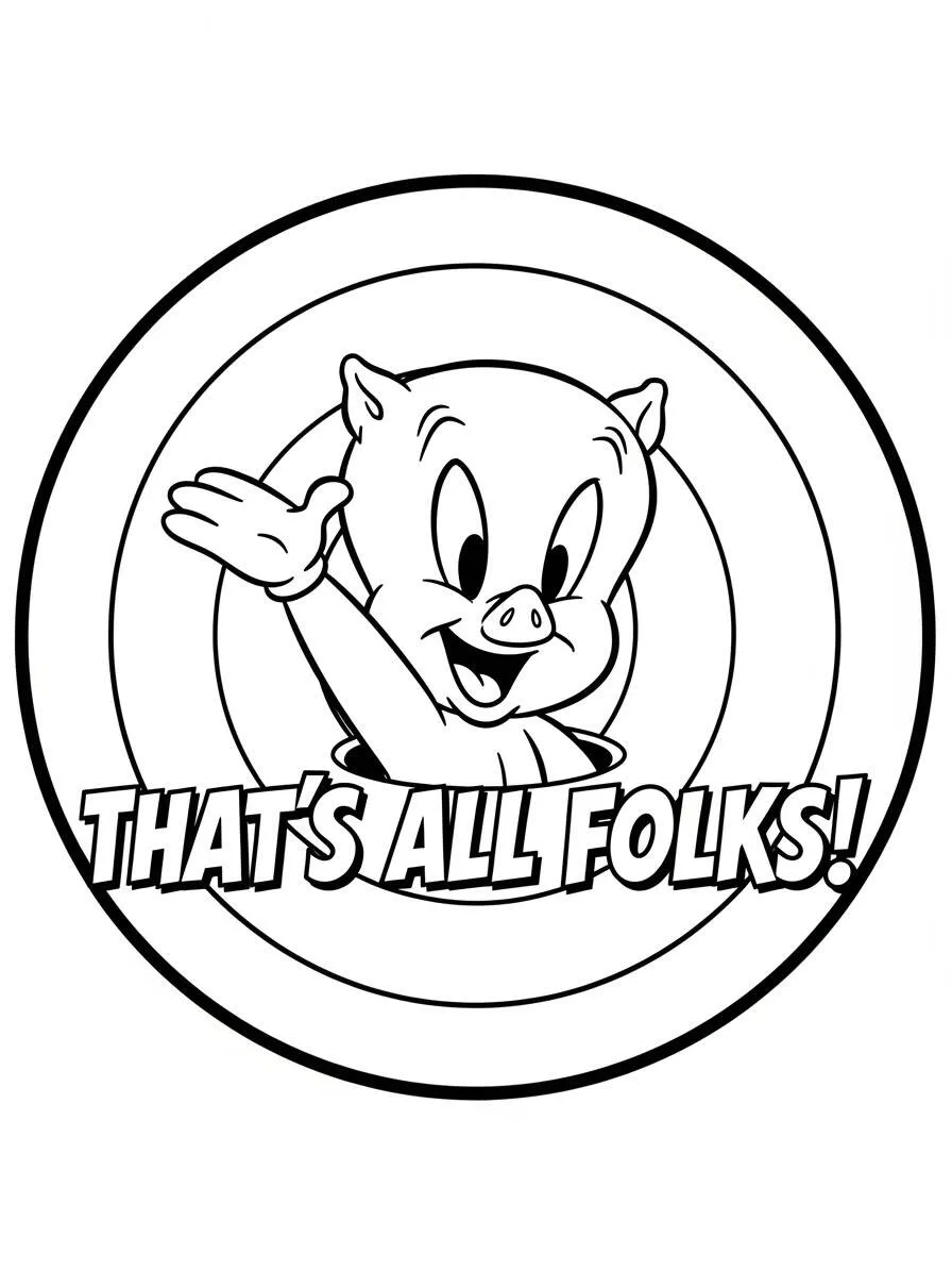 Desenho de Looney Tunes Porky Pig para Colorir