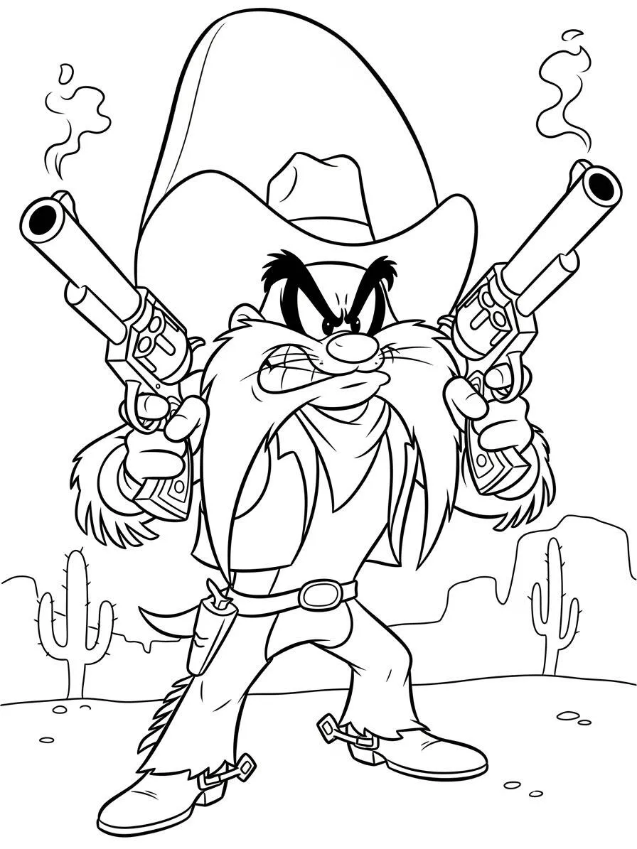 Desenho de Looney Tunes Yosemite Sam para Colorir