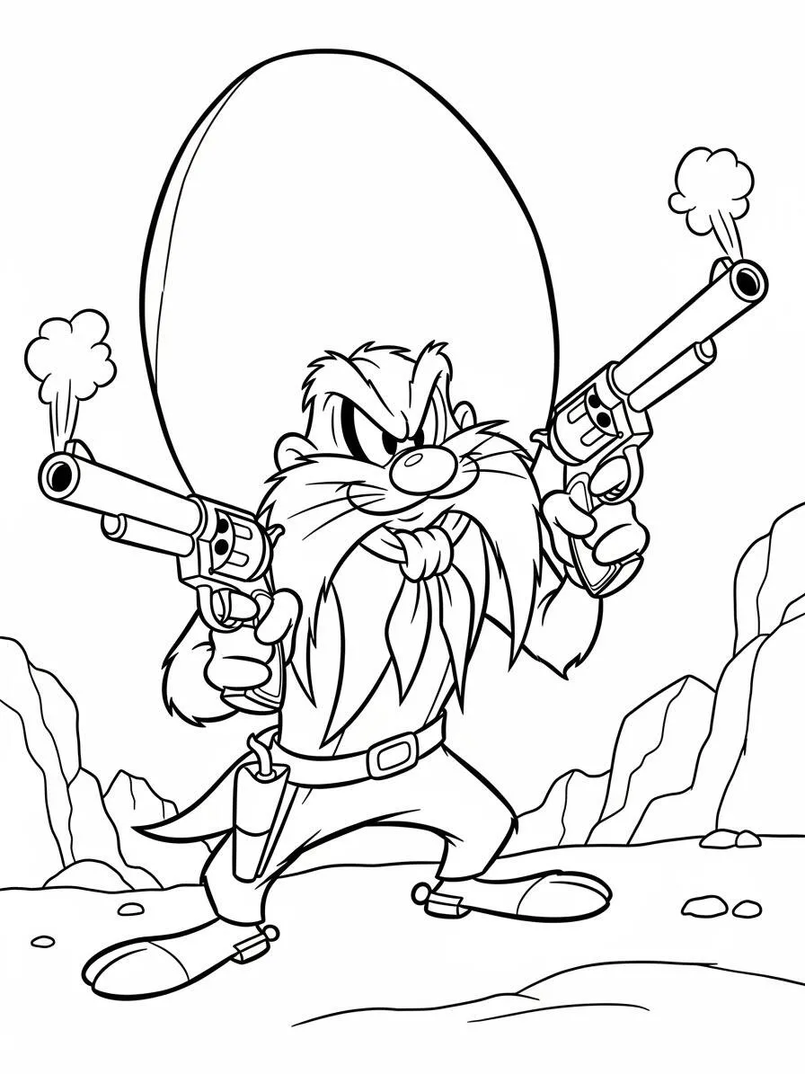 Desenho de Looney Tunes Yosemite Sam para Colorir