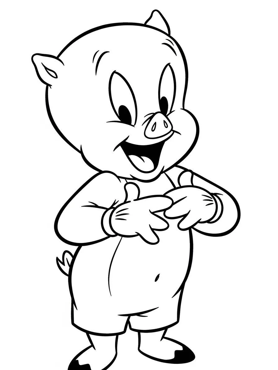 Desenho de Looney Tunes Porky Pig para Colorir