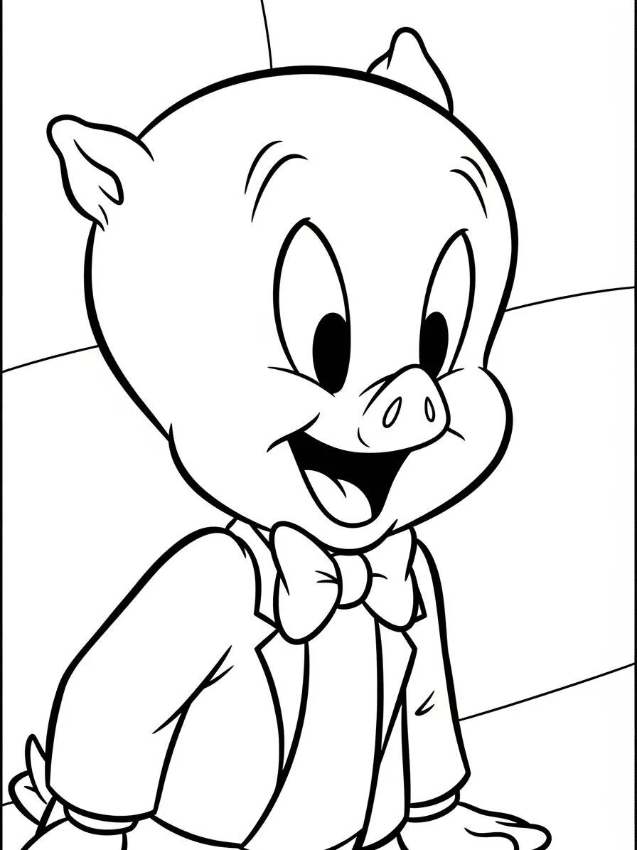 Desenho de Looney Tunes Porky Pig para Colorir