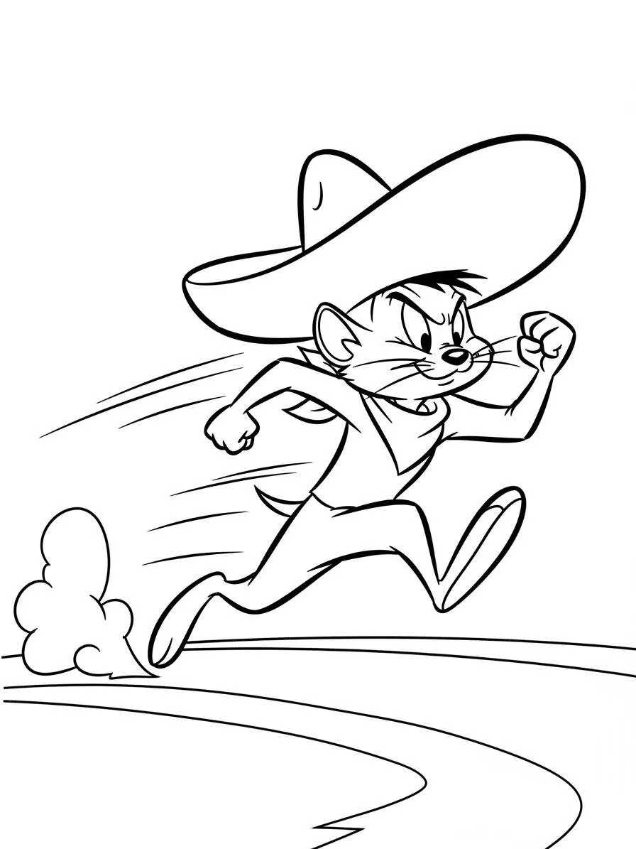 Desenho de Looney Tunes Gaguinho Correndo para Colorir