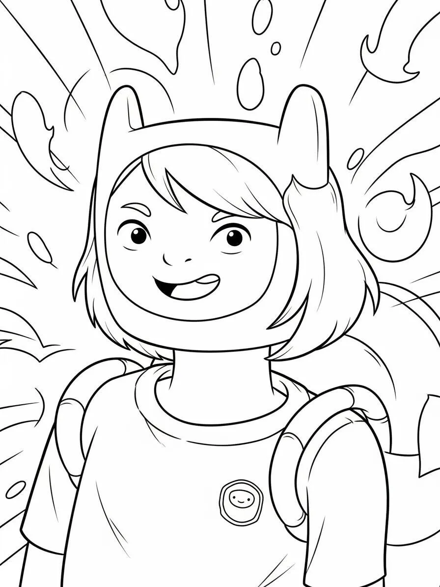 Desenho de Hora de Aventura Fiona para Colorir