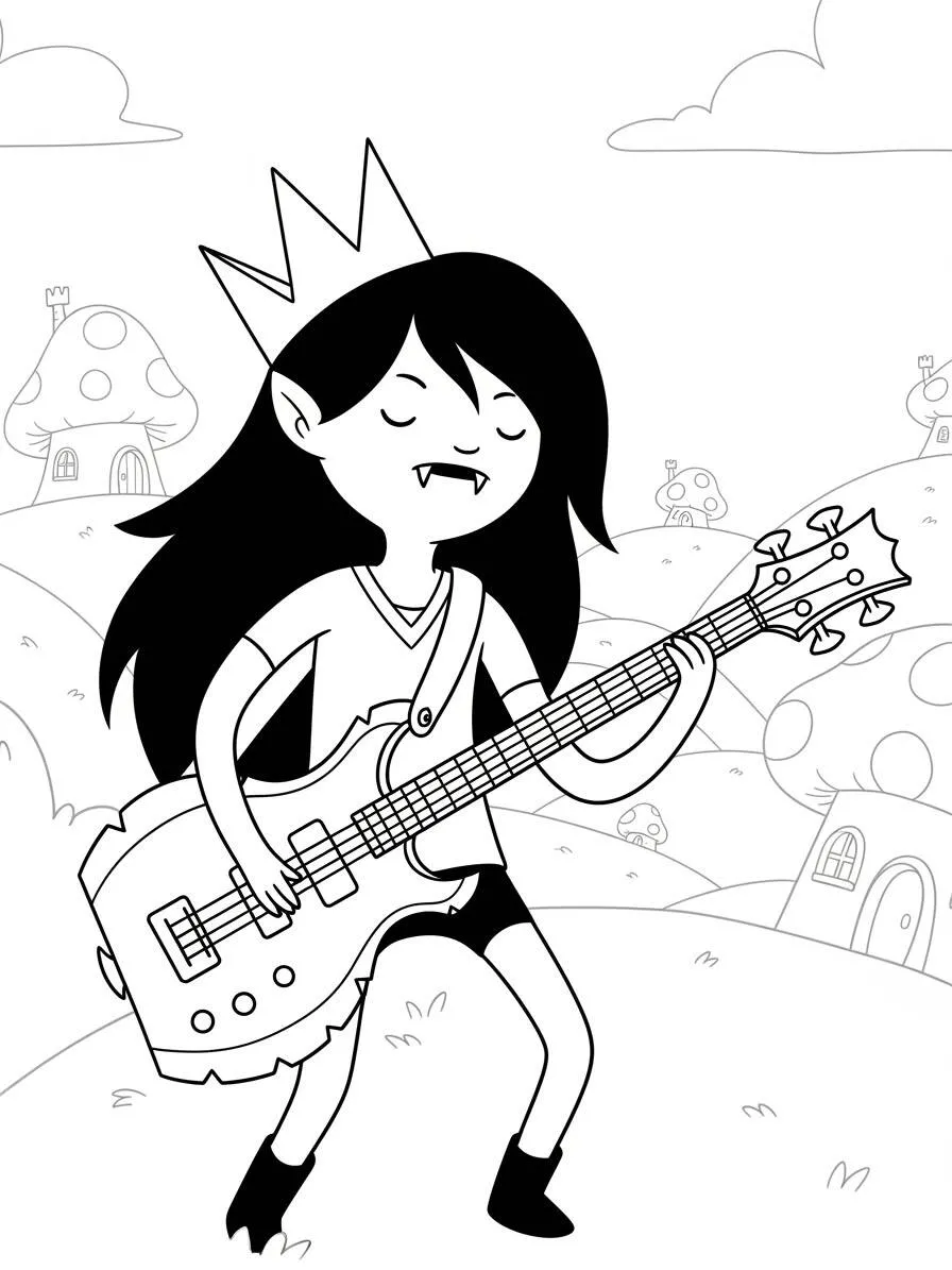 Adventure Time Pagina da colorare di Marceline il vampiro