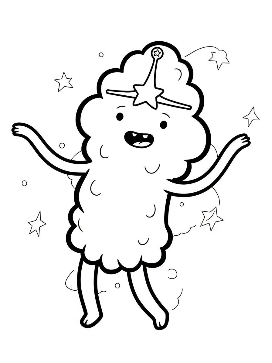 Pagina da colorare di Lumpy Princess Adventure Time