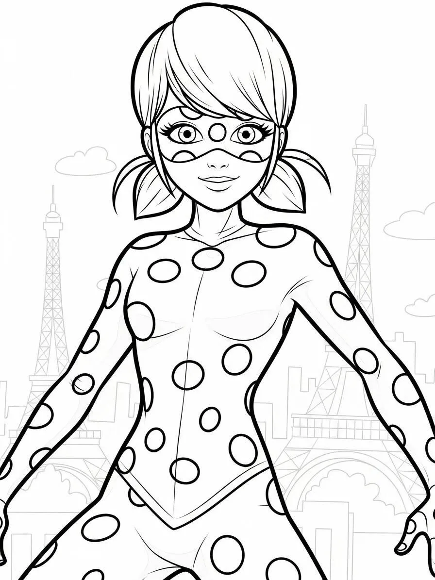 Desenho de Miraculous Ladybug Marinette para Colorir