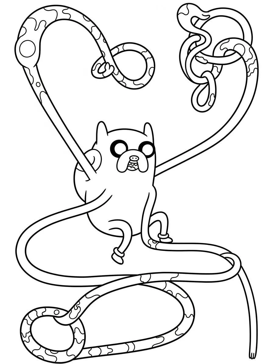 Adventure Time Jake il cane in azione da colorare