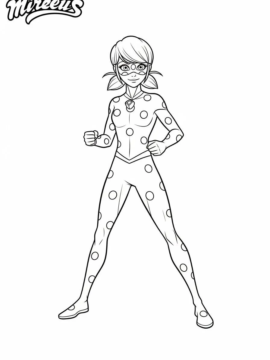 Desenho de Miraculous Ladybug para Colorir com Marinette