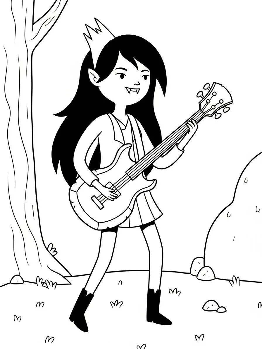 Adventure Time Malvorlage Marceline der Vampir