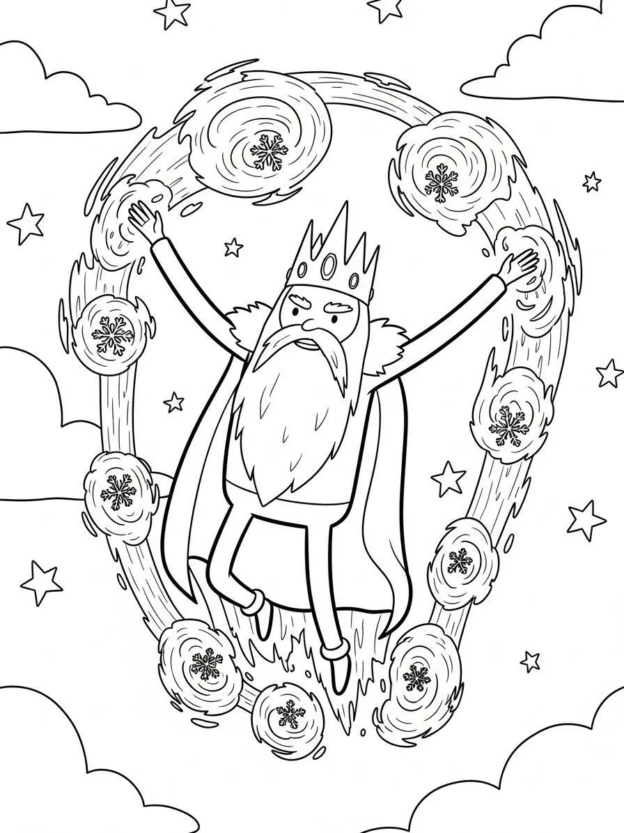 Malvorlage „Adventure Time – Eiskönig“.
