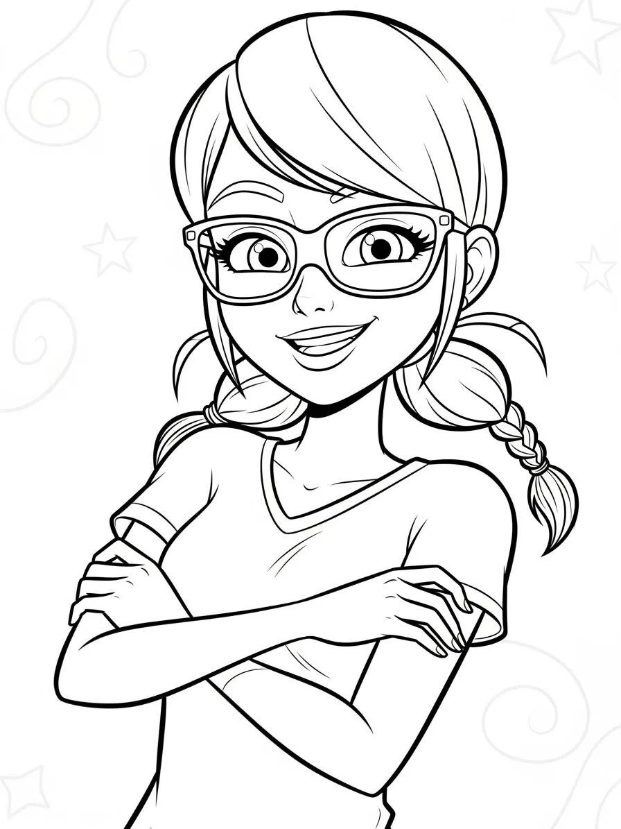 Desenho de Miraculous Ladybug Marinette para Colorir