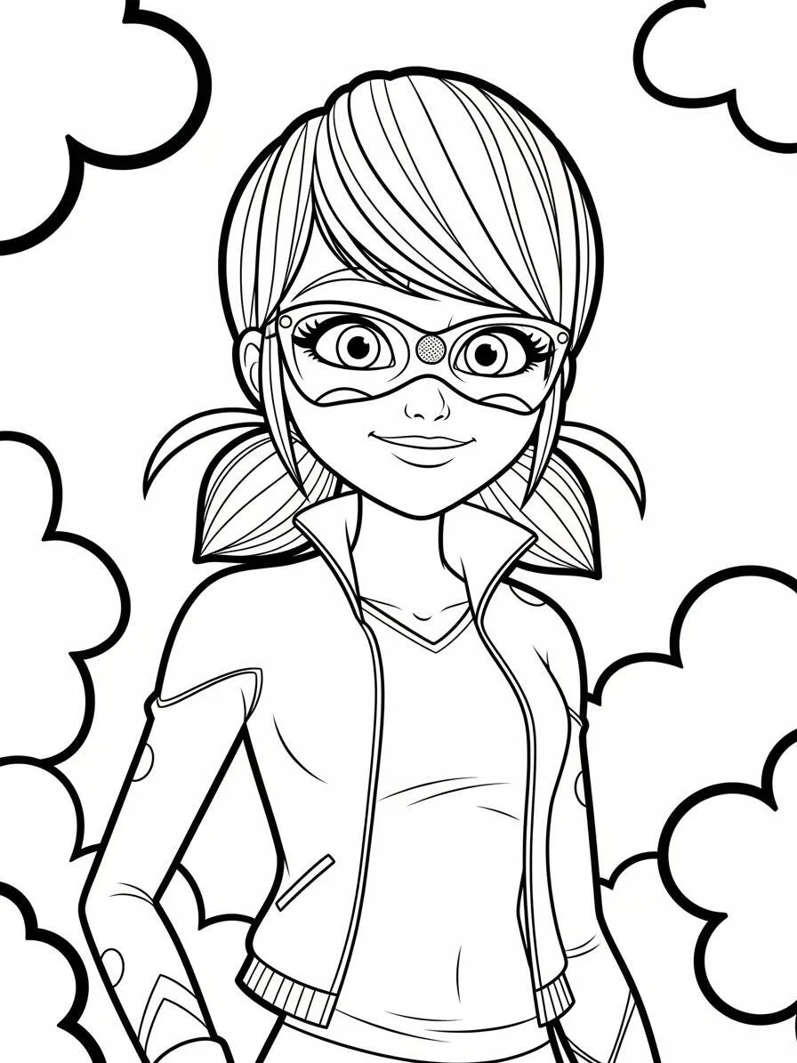 Desenho de Miraculous Ladybug para Colorir com Marinette