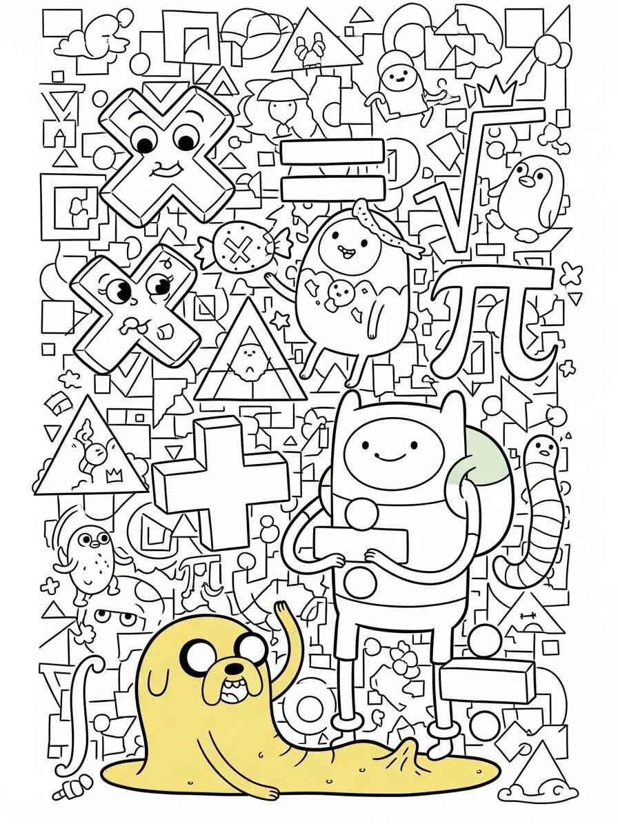 Ausmalbilder „Adventure Time“ mit Finn und Jake