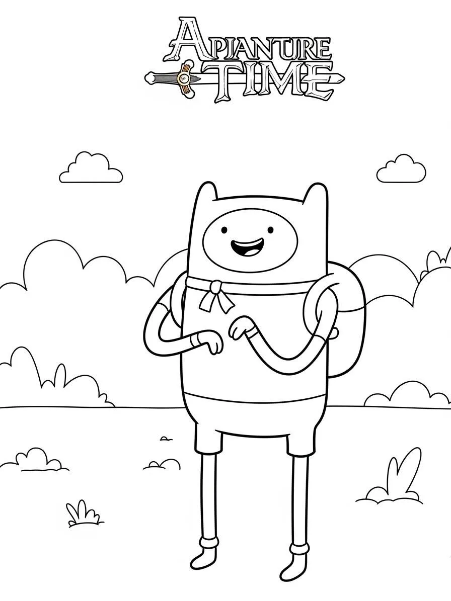 Malvorlage „Adventure Time Finn“.