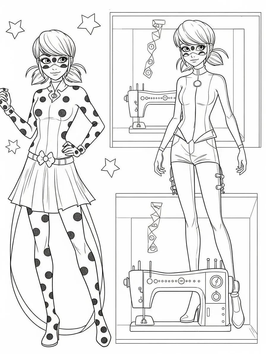 Dibujo para colorear de Mariquita milagrosa Marinette