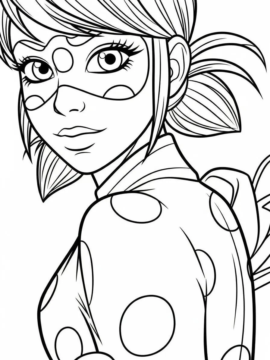 Dibujo para colorear de Mariquita milagrosa Marinette
