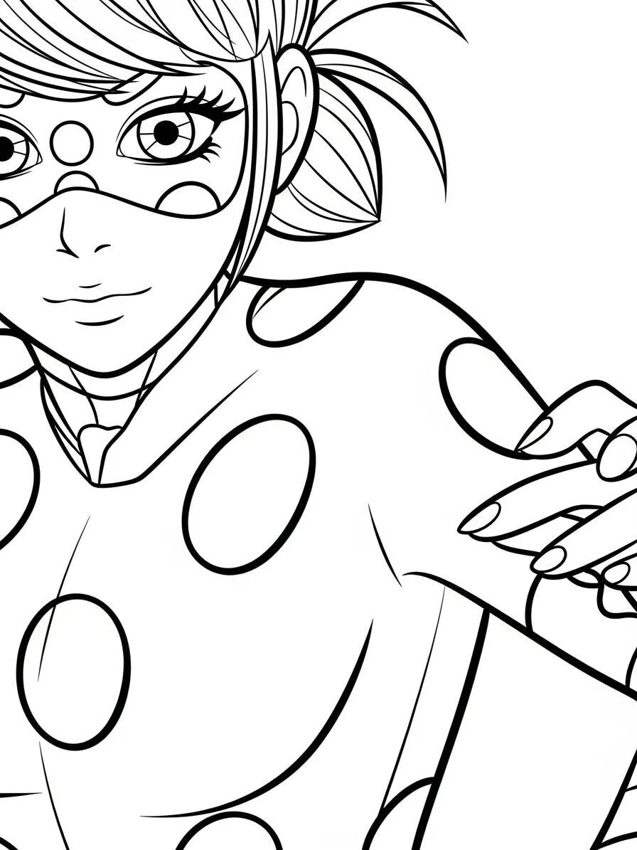 Dibujo para colorear de Mariquita milagrosa Marinette