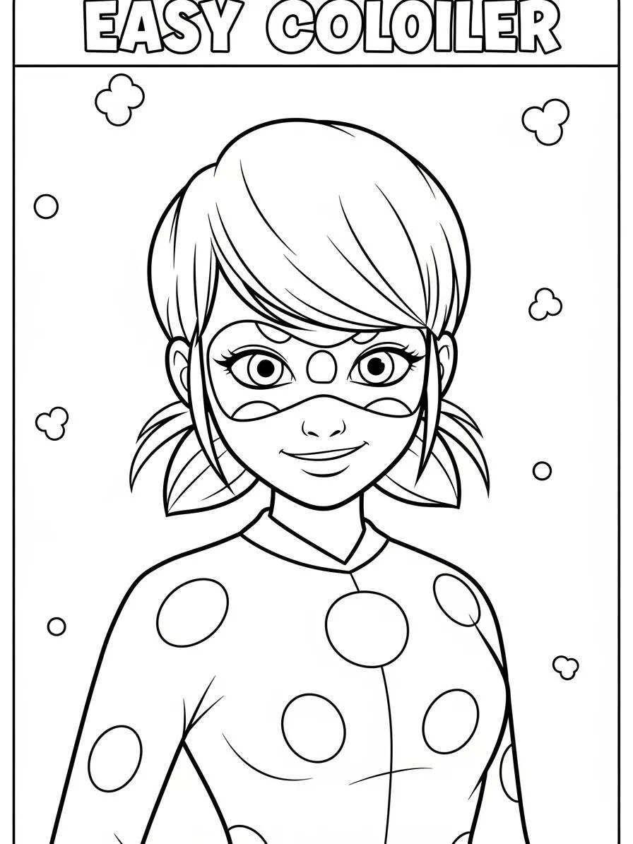 Dibujo para colorear de Mariquita milagrosa Marinette