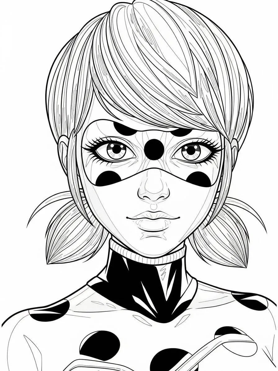 Página para colorear de Mariquita Milagrosa con Marinette