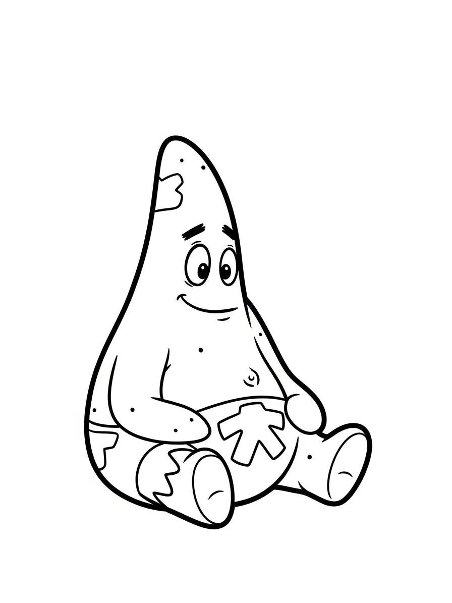 Patricio Estrela Sentado Dibujo para colorear