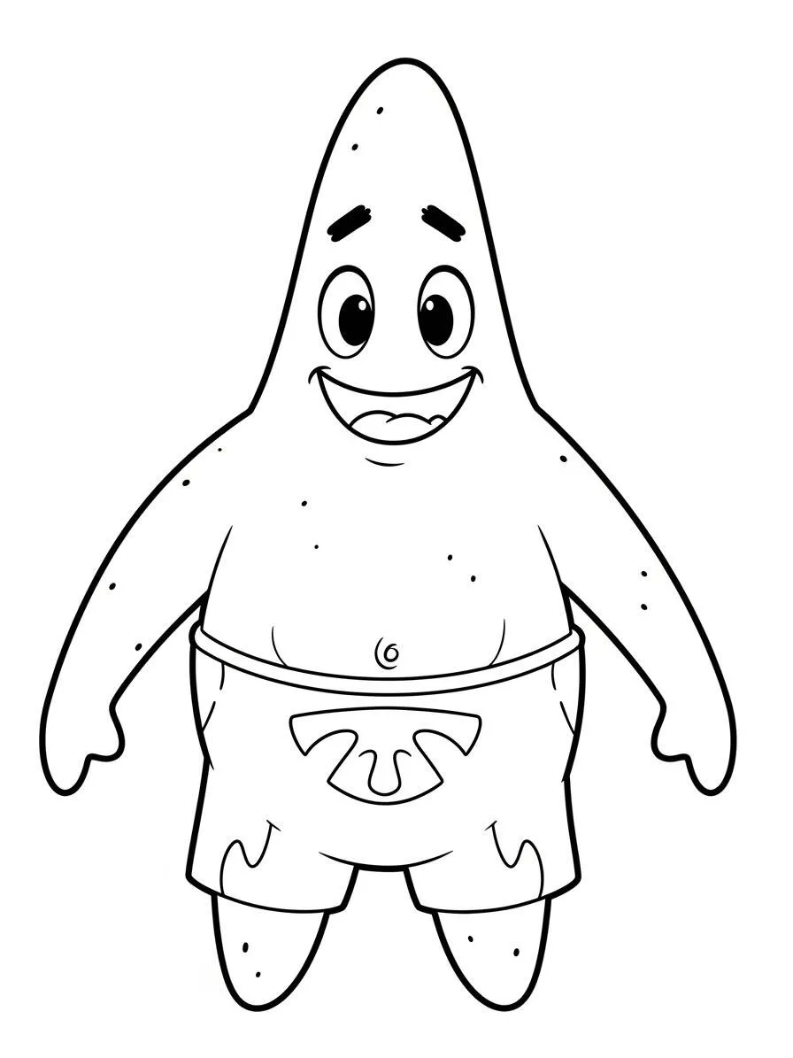 patricio estrella Sonriendo Página Para Colorear
