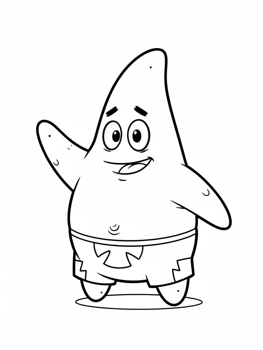 patricio estrella agitando Página para colorear