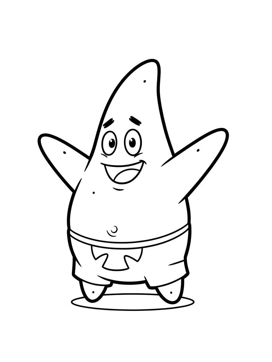 Feliz Patricio Estrella Página Para Colorear