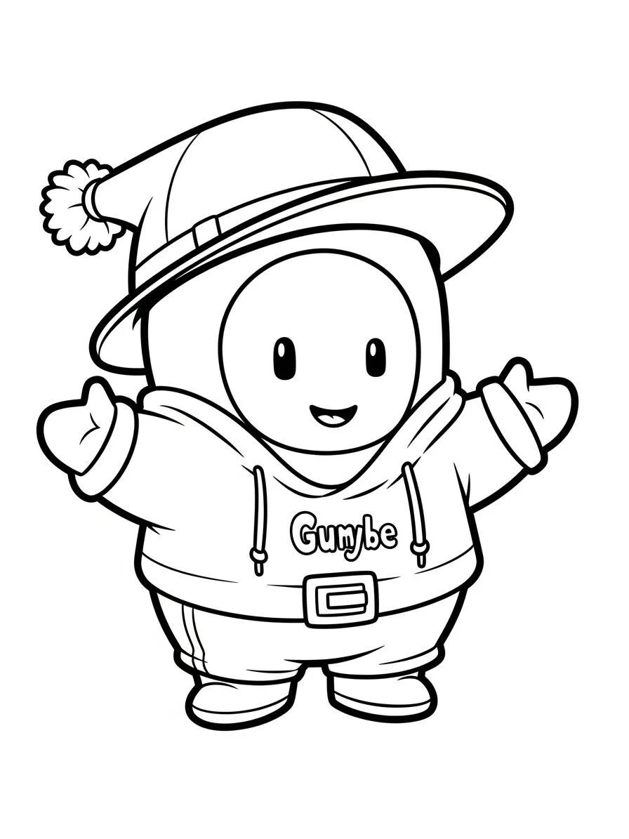 Página para colorear del personaje de tropezar chicos, Gumby