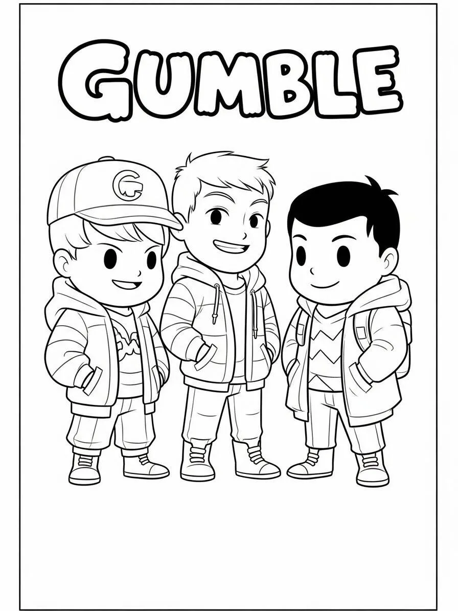 tropezar chicos Tres Amigos Página Para Colorear
